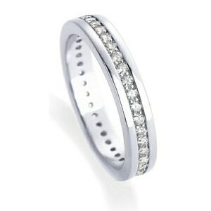 18K White Gold Plated Stacking Cubic Zirconia Band Eternity Ring